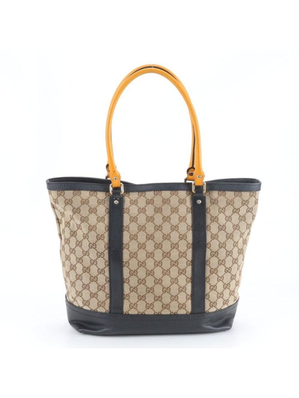 Gucci GG Canvas Leather Tote Shoulder Hand Brown - Picture 3 of 12